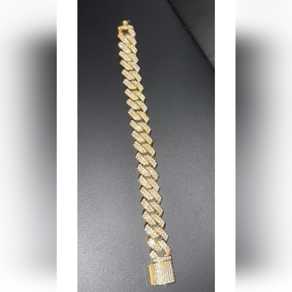 Gold Moissanite Bracelet 7" total Length - Picture 3 of 6